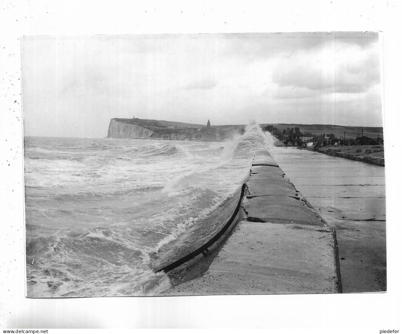 76 - RARE Photo  LE TREPORT - MERS-les-BAINS ( S.-M. ) " Digue Sous La Tempête" Cliché Dussol Pour L' édition Par  Lapie - Le Treport