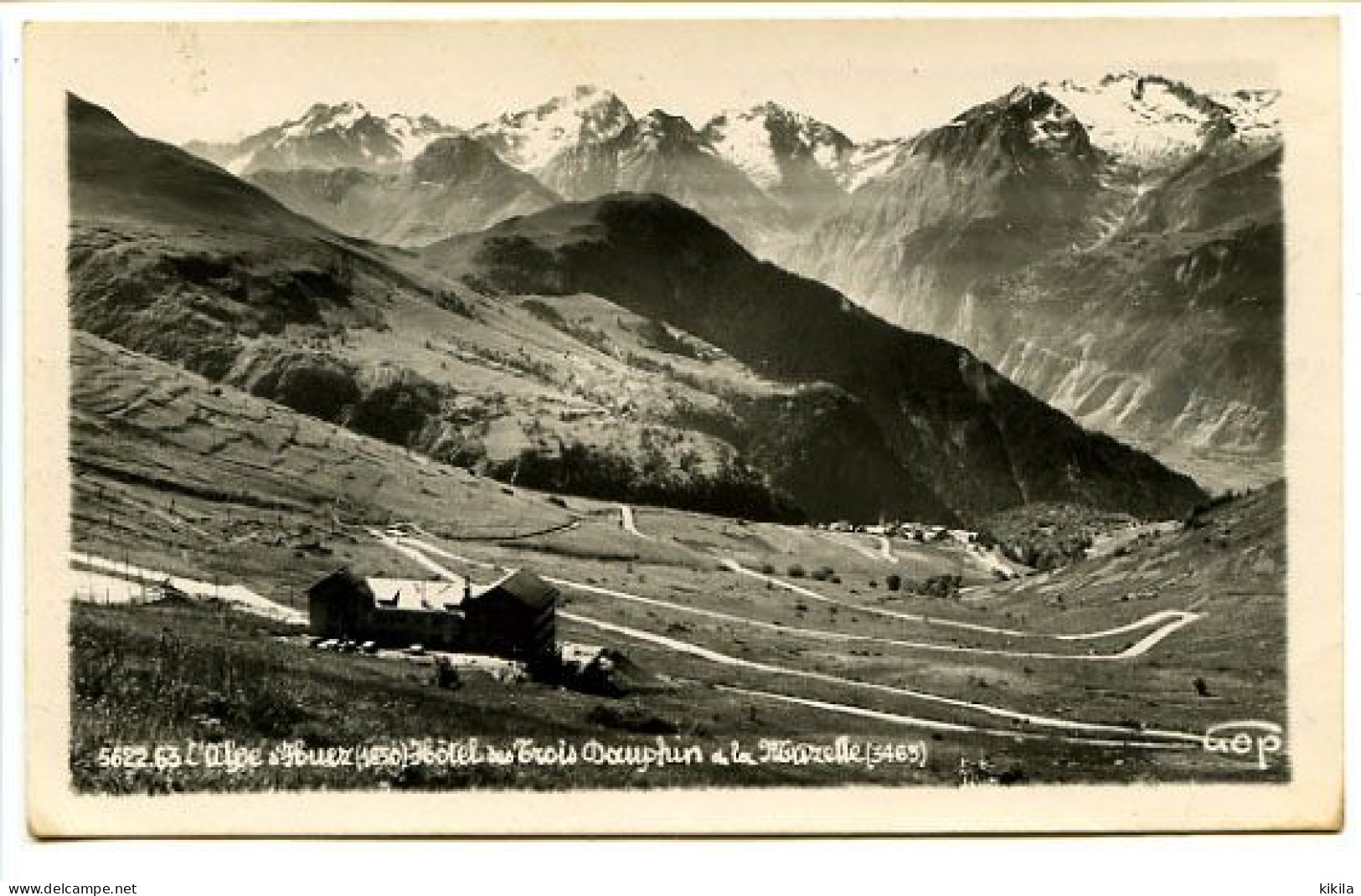 CPSM 9 X 14 GEP Isère  L'ALPE D'HUEZ (1850) Hôtel Des Trois Dauphins Et La Muzelle (3465) - Unclassified