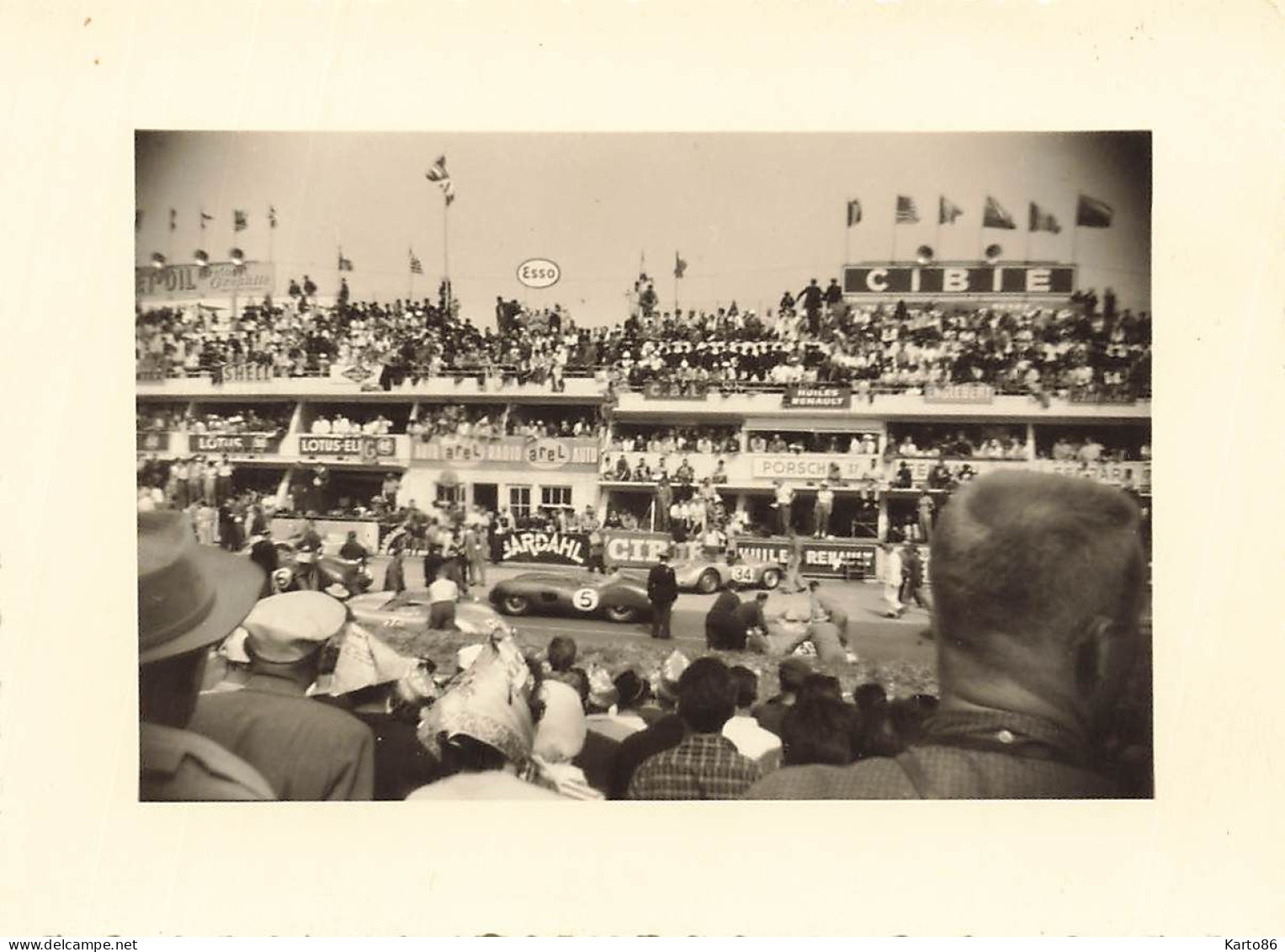 24heures du mans 1954 * 8 photos anciennes * voiture de course pilotes automobiles circuit * course 24H * 10.4x7.5cm