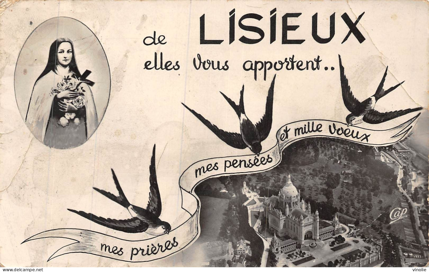 24-4029 : OBLITERATION LISIEUX CALVADOS. CENTRE MONDIAL DE PIETE ET DE TOURISME. 19 MARS 1959 - Maschinenstempel (Sonstige)