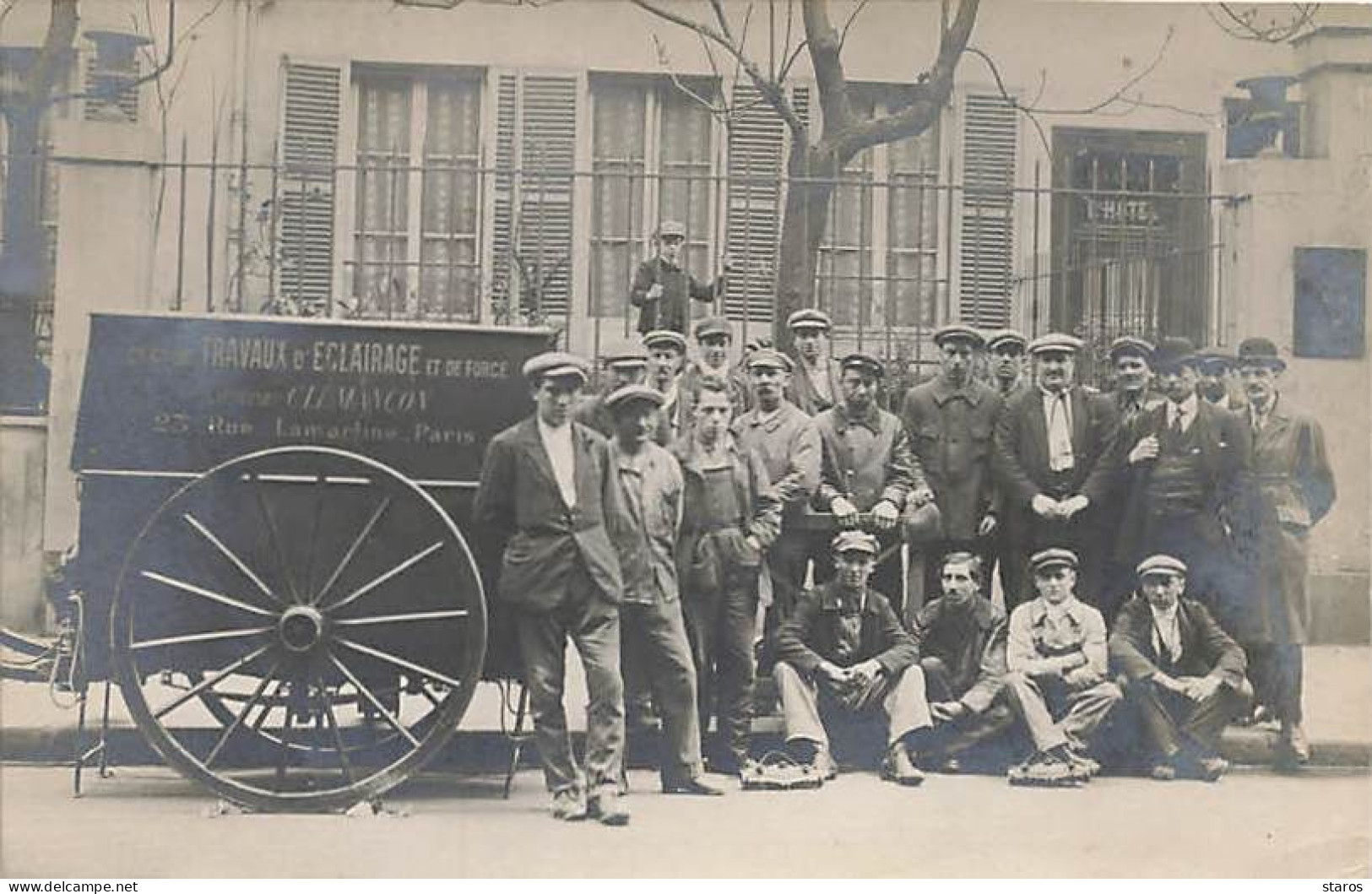 Carte Photo - PARIS  XVII - Etab. Clemancon - Société Générale De Travaux D'éclairage - 23, Rue Lamartine - Arrondissement: 17