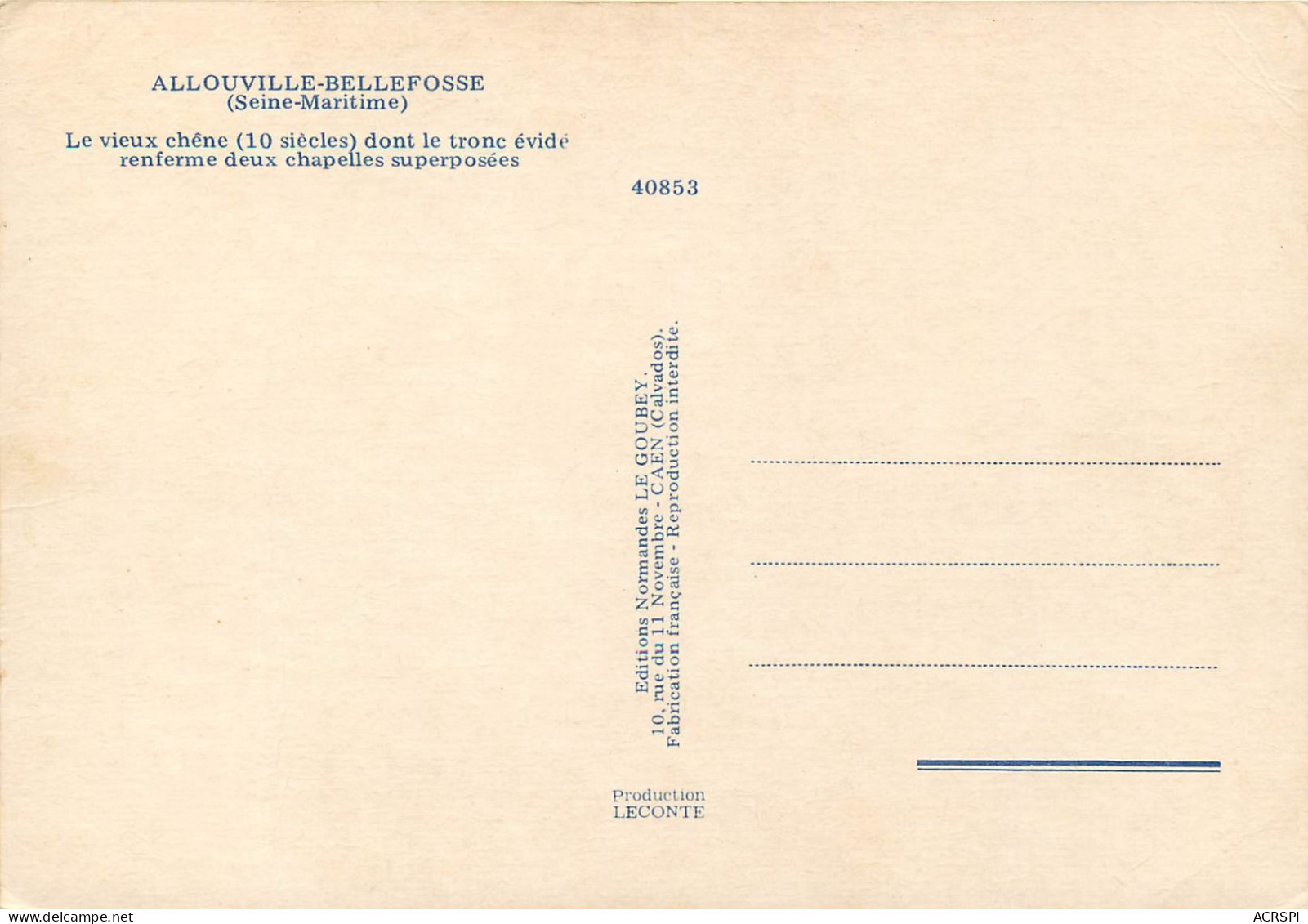 ALLOUVILLE BELLEFOSSE Le Vieux Chene 30(scan Recto-verso) MD2506 - Allouville-Bellefosse
