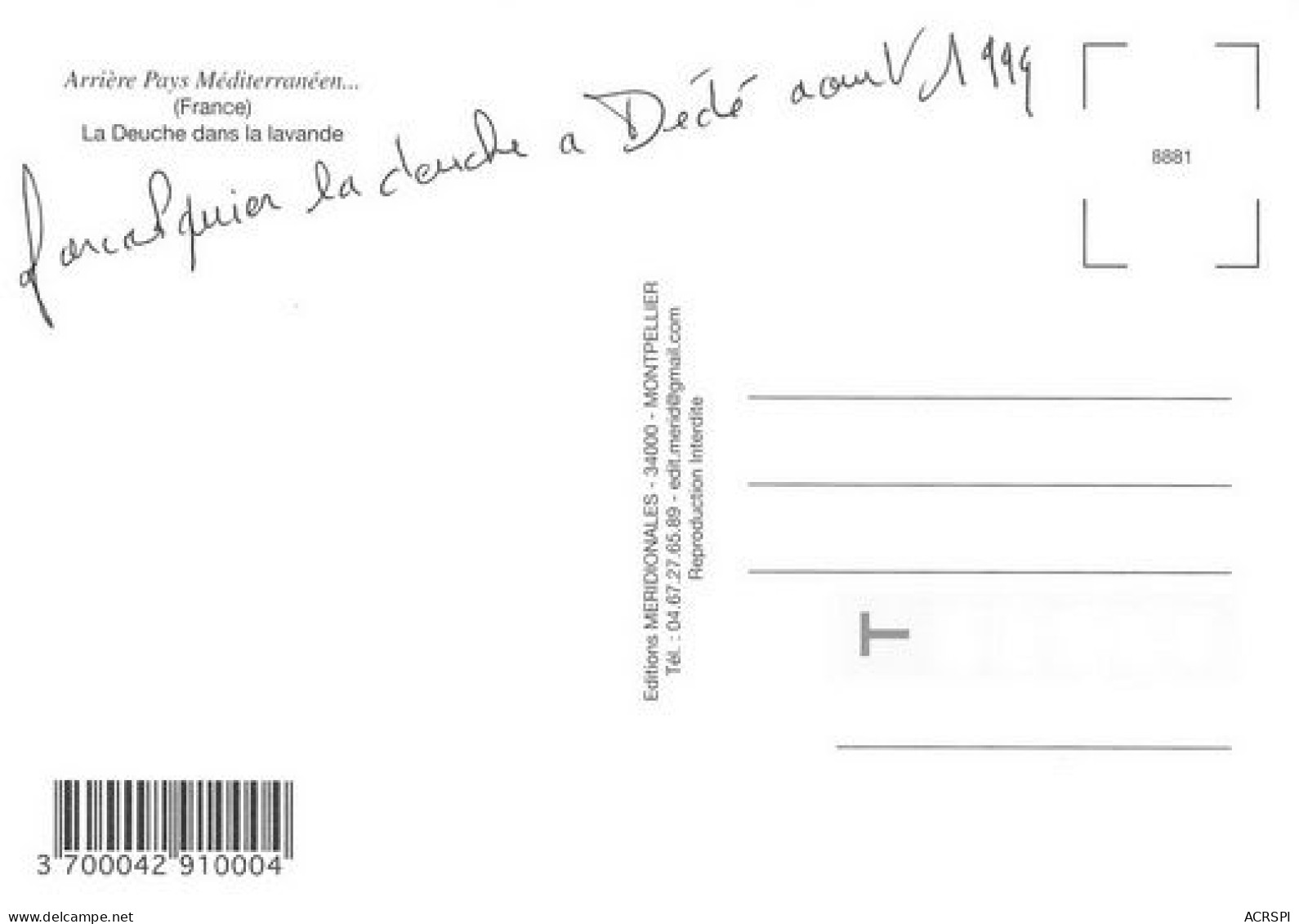 FORCALQUIER Une 2ch CITROEN Dans Un Champs De Lavande  29 (scan Recto Verso)MD2501TER - Forcalquier
