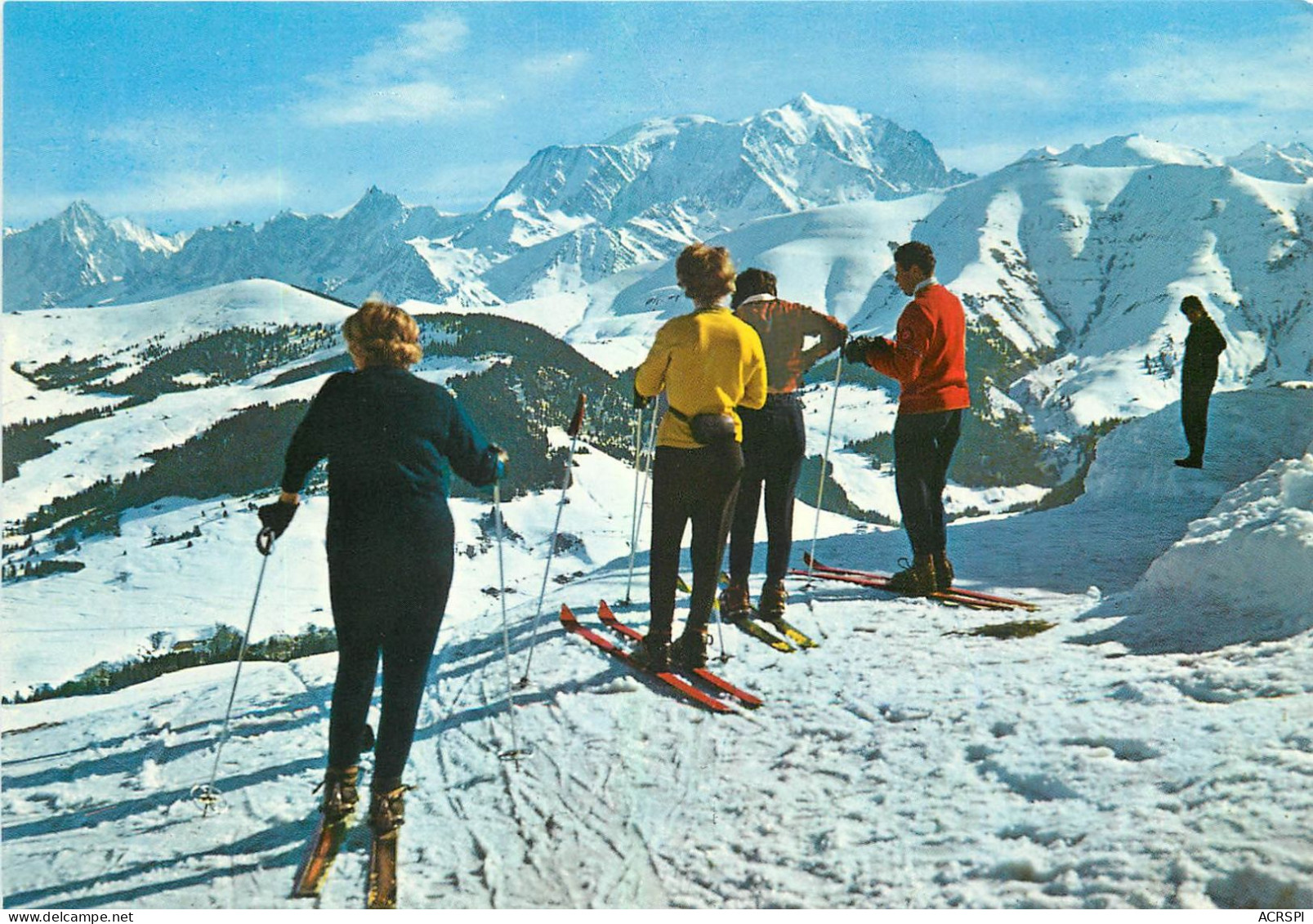 MEGEVE Depart Des Pistes De Rochebrune Dans Le Fond Mont Blanc 11(scan Recto-verso) MD2550 - Megève
