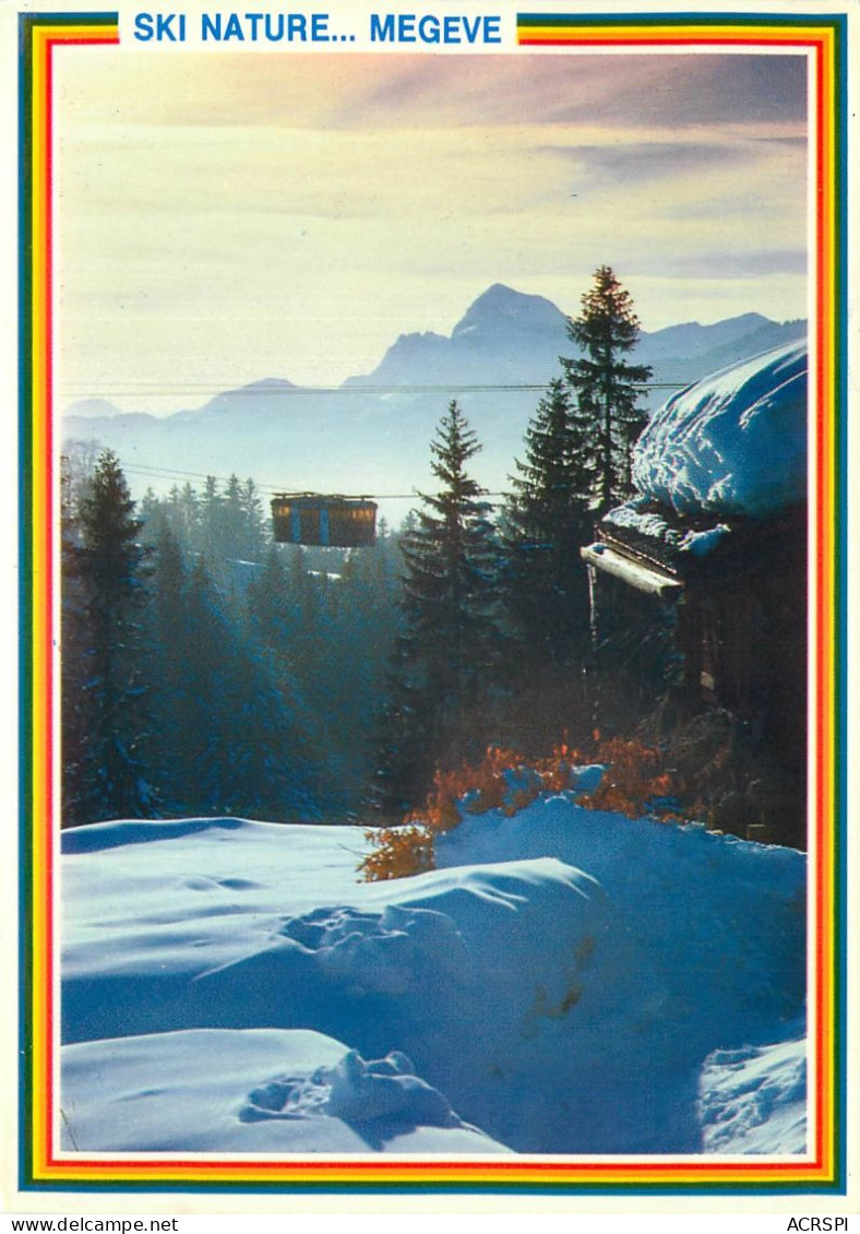 MEGEVE  Le Telepherique Rocharbois Glissant Au Coeur D Ela Nature Endormie 17(scan Recto-verso) MD2571 - Megève