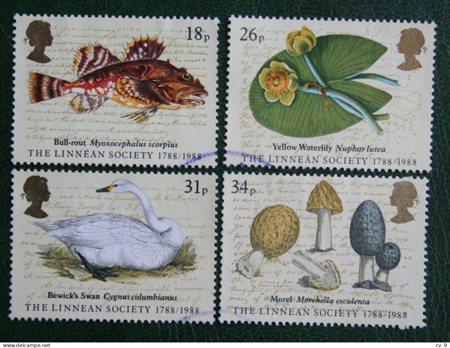 THE LINNEAN SOCIETY Fish Fisch Poisson Mi 1131-1134 1988 Used Gebruikt Oblitere ENGLAND GRANDE-BRETAGNE GB GREAT BRITAIN - Used Stamps