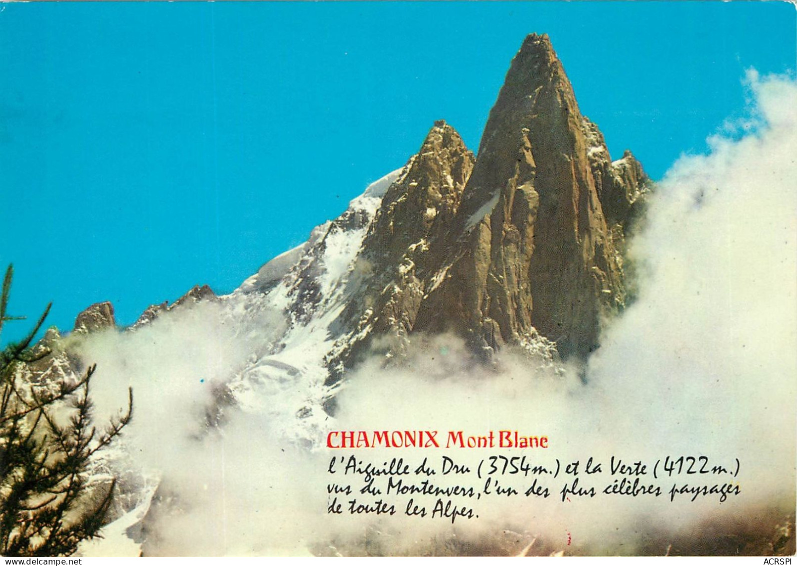 CHAMONIX MONT BLANC L Aiguille Du Dru Et La Verte Vues Du Montenvers 26(scan Recto-verso) MD2583 - Chamonix-Mont-Blanc