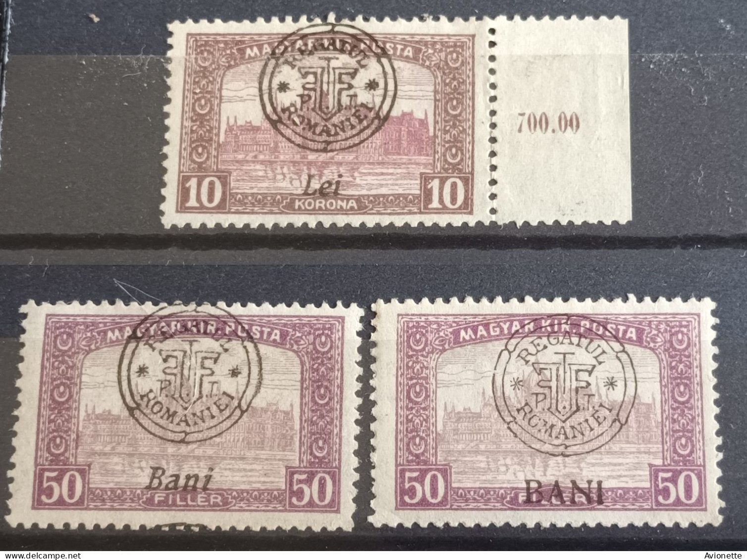 Magyar Kir Posta / Surcharge Regatul Romaniei Lei (3 Timbres Neufs) - Unused Stamps