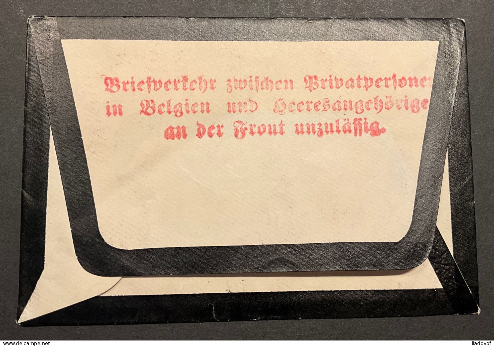 Lettre Affr. OC12 - Censure Retour ""Briefverkehr Zwischen Privatepersones In Belgien Und Deeresangehorige An Der Front" - OC1/25 Gouvernement Général