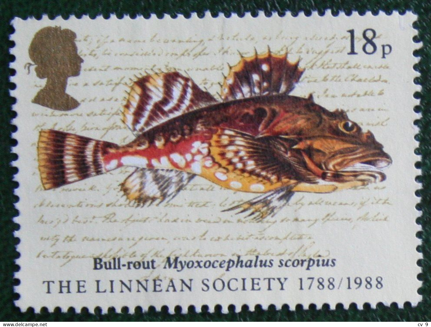 18P THE LINNEAN SOCIETY Fish Fisch Poisson (Mi 1131 1988 Used Gebruikt Oblitere ENGLAND GRANDE-BRETAGNE GB GREAT BRITAIN - Used Stamps