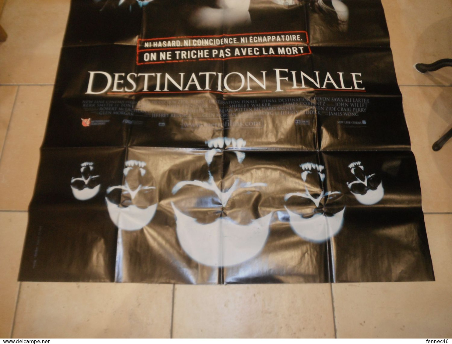 * Affiche De Film : DESTINATION FINALE ( Env. 150 Cm X 115 Cm). - Posters