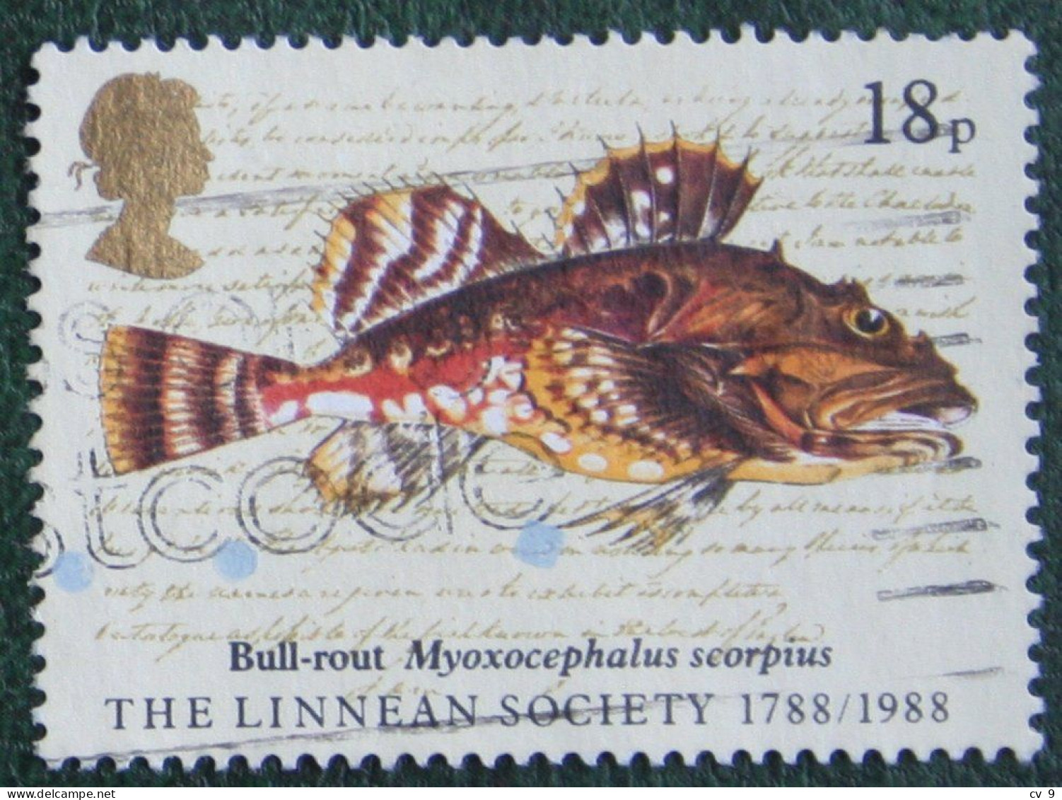 18P THE LINNEAN SOCIETY Fish Fisch Poisson (Mi 1131 1988 Used Gebruikt Oblitere ENGLAND GRANDE-BRETAGNE GB GREAT BRITAIN - Used Stamps