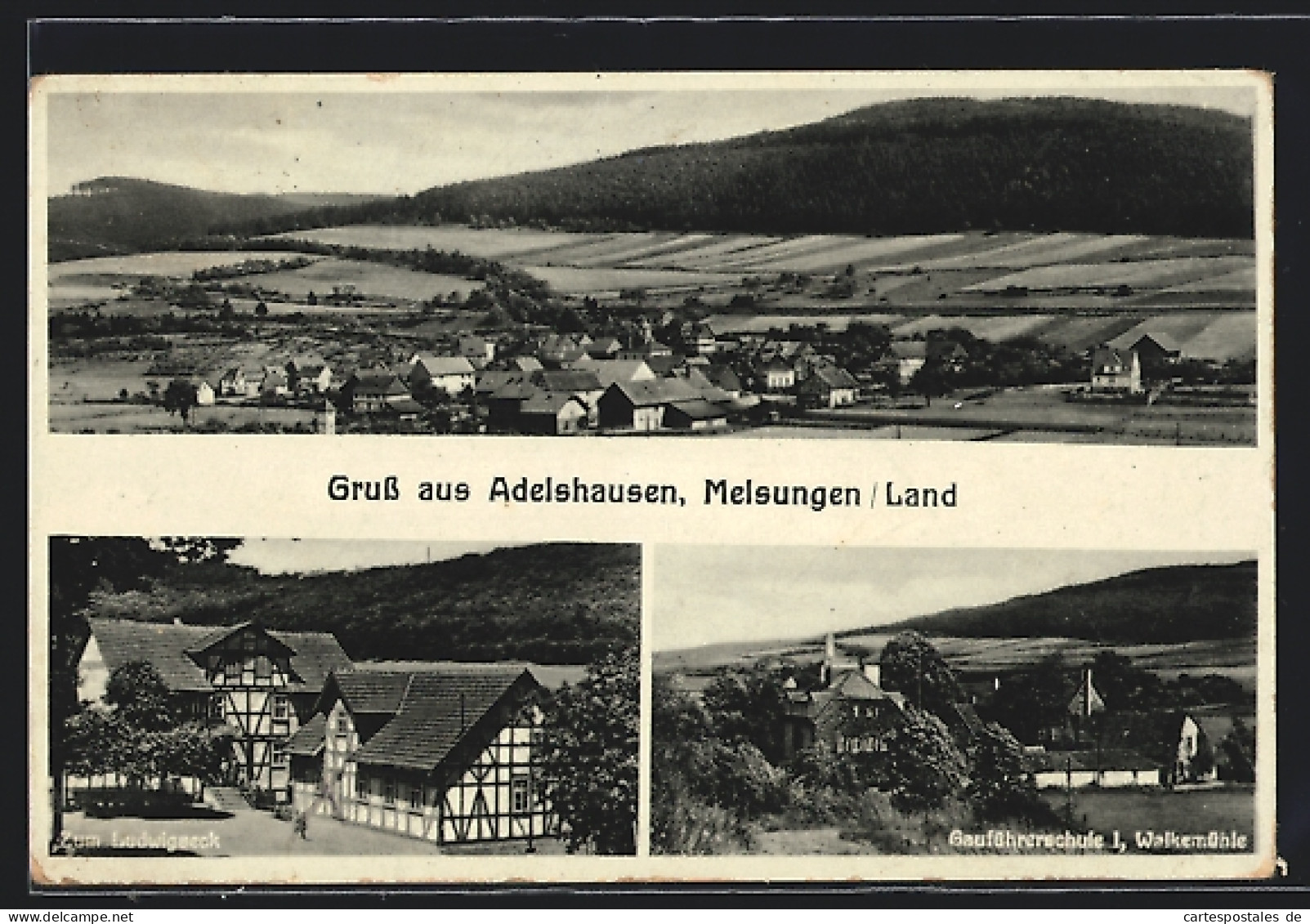 AK Adelshausen /Melsungen, Gauführerschule 1, Zum Ludwigseck, Ortsansicht  - Melsungen