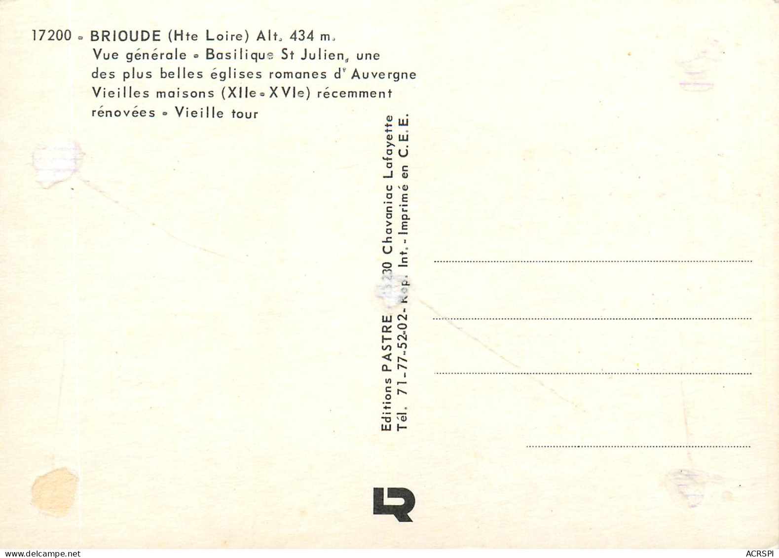 BRIOUDE Vue Générale 18 (scan Recto-verso)MA2285Bis - Brioude