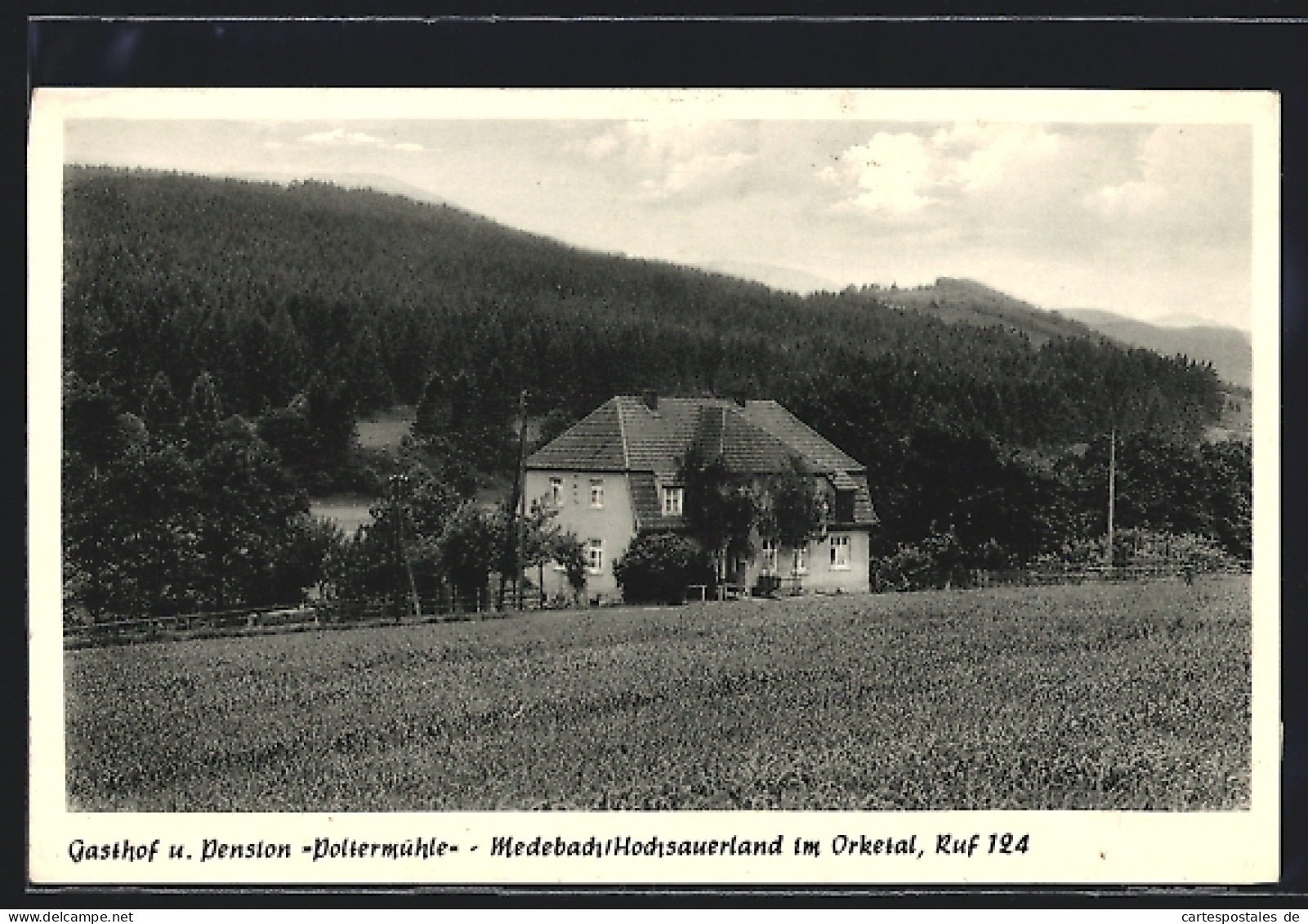 AK Medebach /Sauerland, Gasthof-Pension Poltermühle Mit Bergpanorama  - Other & Unclassified