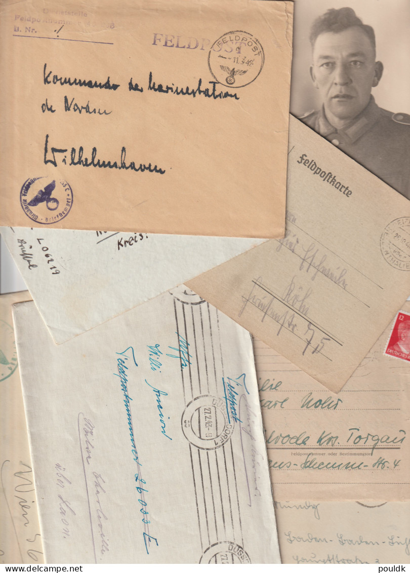 50 German Feldpost Covers From World War 2 From/to Fronts. Many Has Letters. Postal Weight 0,340 Kg. Please Read - Militaria