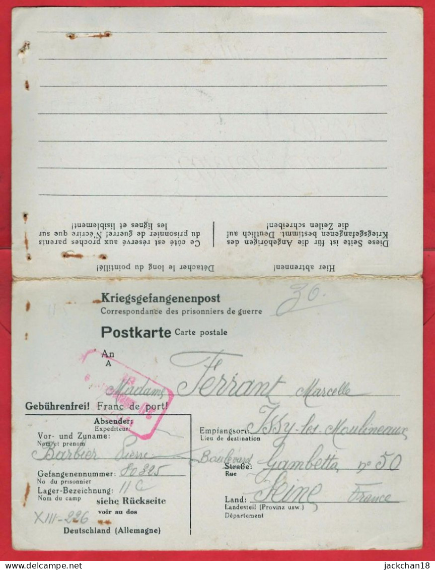 -- CORRESPONDANCE D'UN PRISONNIER De GUERRE Du 24-10-43- Et DE SA PHOTO -- - 2. Weltkrieg 1939-1945