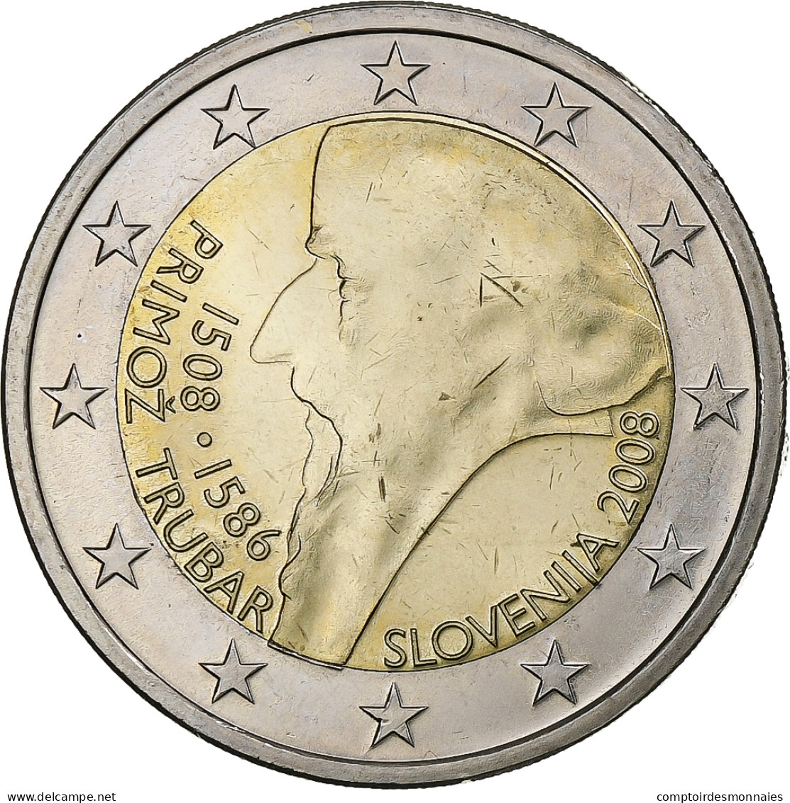 Slovénie, 2 Euro, Primoz Tubar, 2008, SPL, Bimétallique, KM:80 - Slovenië