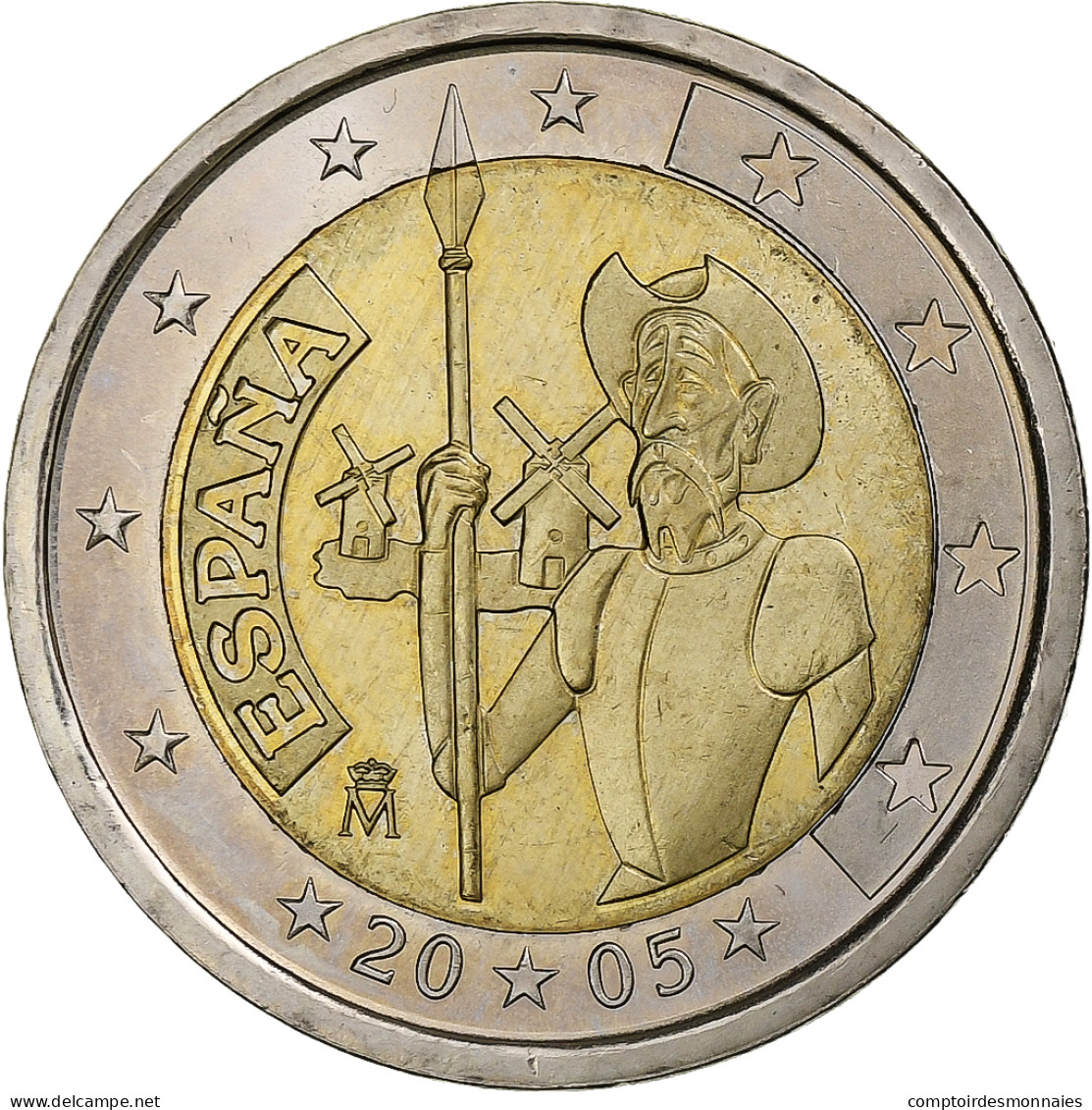 Espagne, Juan Carlos I, 2 Euro, Don Quichotte, 2005, Madrid, SPL, Bimétallique - Espagne