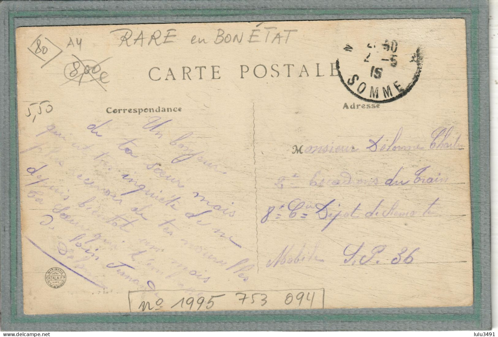 CPA - (80) Environs De MONTDIDIER - DAVENESCOURT - Aspect De L'entrée Du Bourg En 1915 - Sonstige & Ohne Zuordnung
