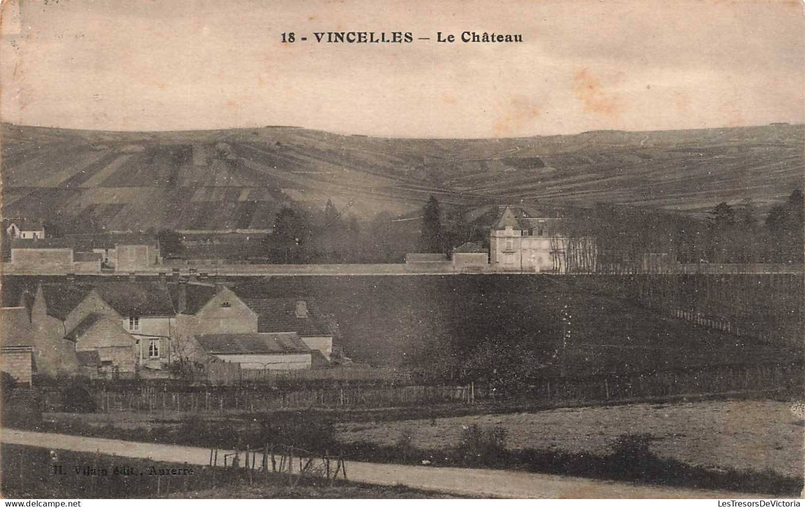 FRANCE - Vincelles - Le Château -  Vue Générale - Maisons - Vue Au Loin - Carte Postale Ancienne - Auxerre