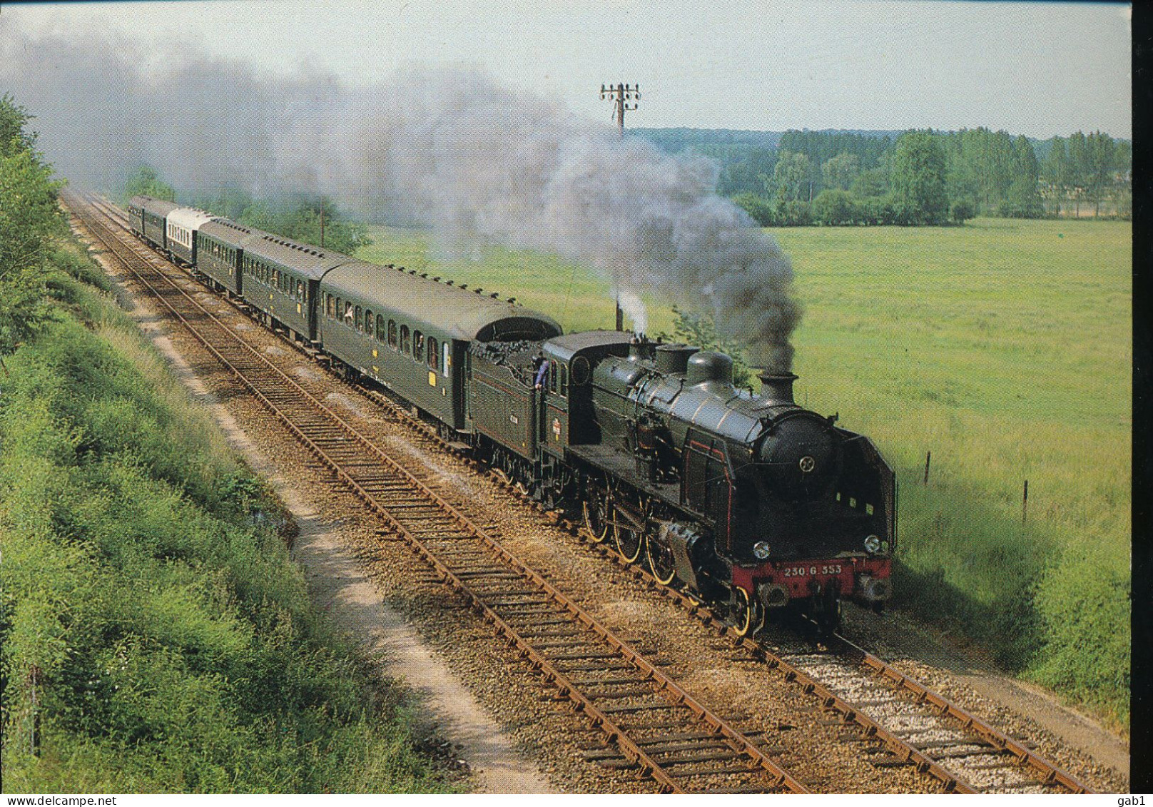 TRAINS ---  CP 93 -- Le Special Vigneux - Le Treport De Juin 1983  Locomotive 230 G 353 - Trains