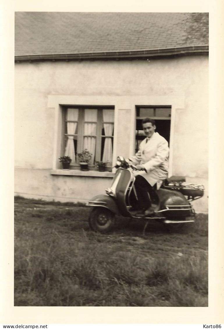 Scooter Ancien Marque Vespa Lambretta ? VESPA LAMBRETTA Modèle Type ? * Transport Moto * Photo Ancienne 12.8x9cm - Motorbikes