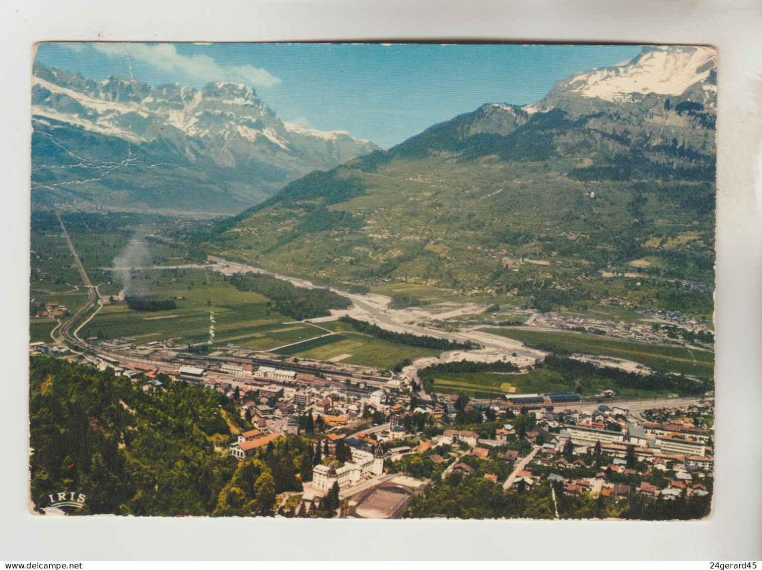 CPSM SAINT GERVAIS LES BAINS (Haute Savoie) - LE FAYET : Vue Générale Aérienne Situant Lycée, Abbaye, Parc Thermal, .... - Saint-Gervais-les-Bains