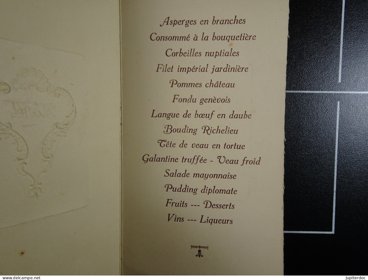 Marguerite Gaston  Huy 4 Juin 1927 - Menu