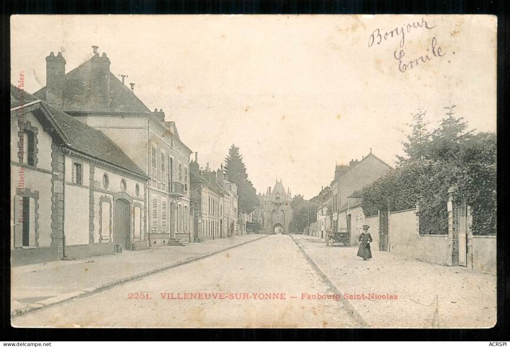 VILLENEUVE SUR YONNE  Faubourg Saint NICOLAS Postée En Janvier 1918 Carte Trés Rare PFRCR00006 P - Villeneuve-sur-Yonne