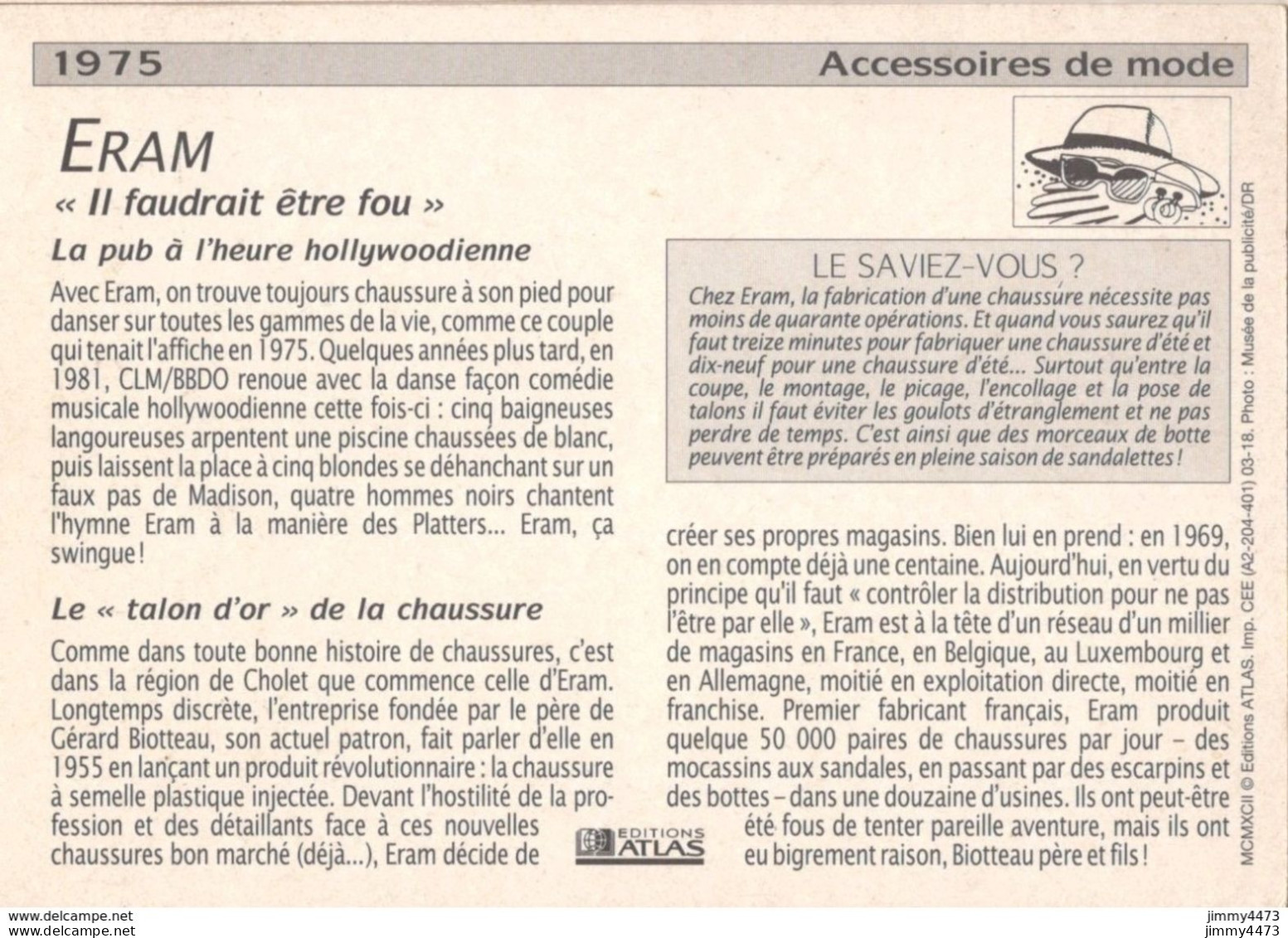 CPM - ERAM 1975 + Texte Au Dos - Accessoires De Mode - Moda