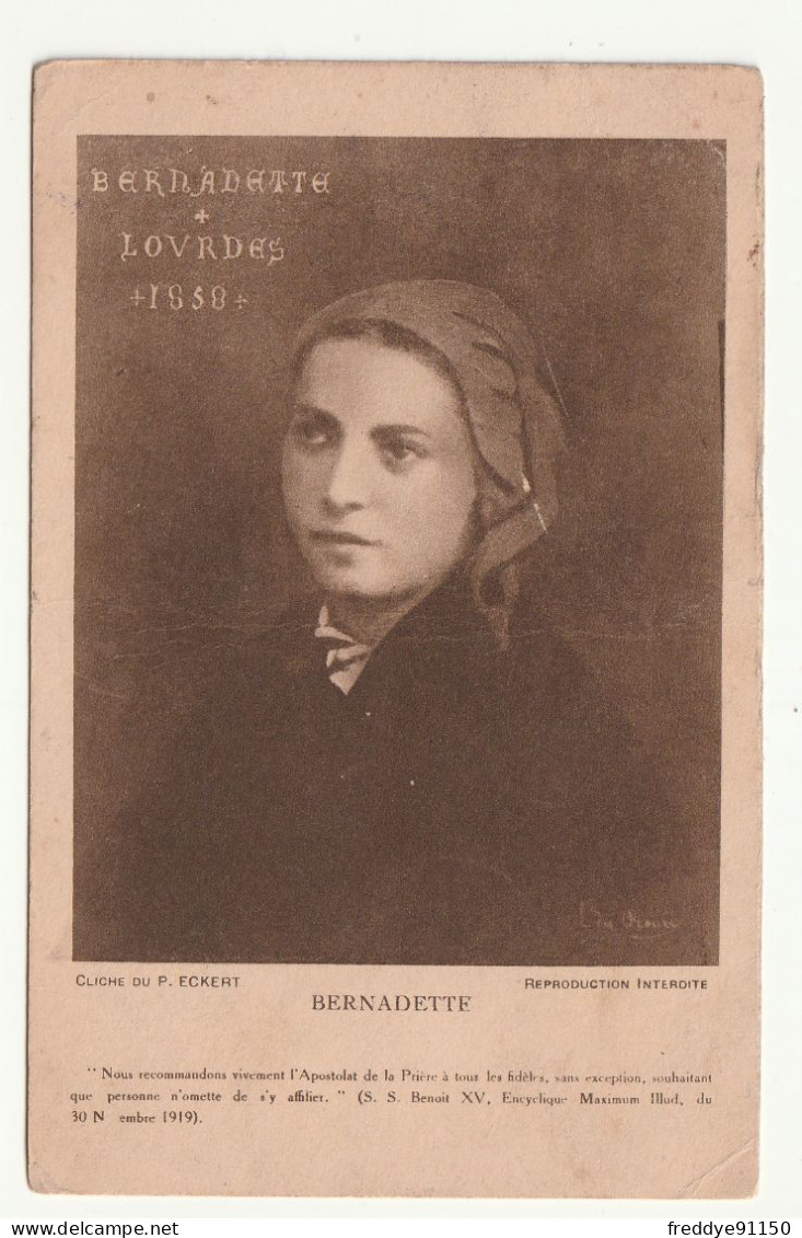 65 . LOURDES . BERNADETTE DE LOURDES  1858 . CLICHE : ECKERT - Lourdes