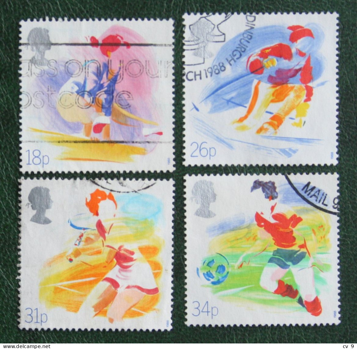 SPORT Ski Tennis Football Soccer (Mi 1143-1146) 1988 Used Gebruikt Oblitere ENGLAND GRANDE-BRETAGNE GB GREAT BRITAIN - Gebruikt