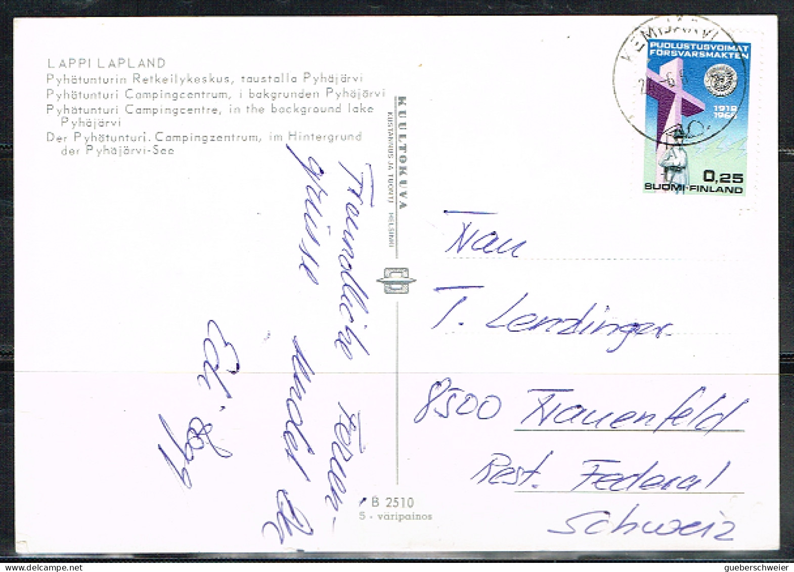 PAQ-L5 - FINLANDE N° 612 Sur Carte Postale - Storia Postale