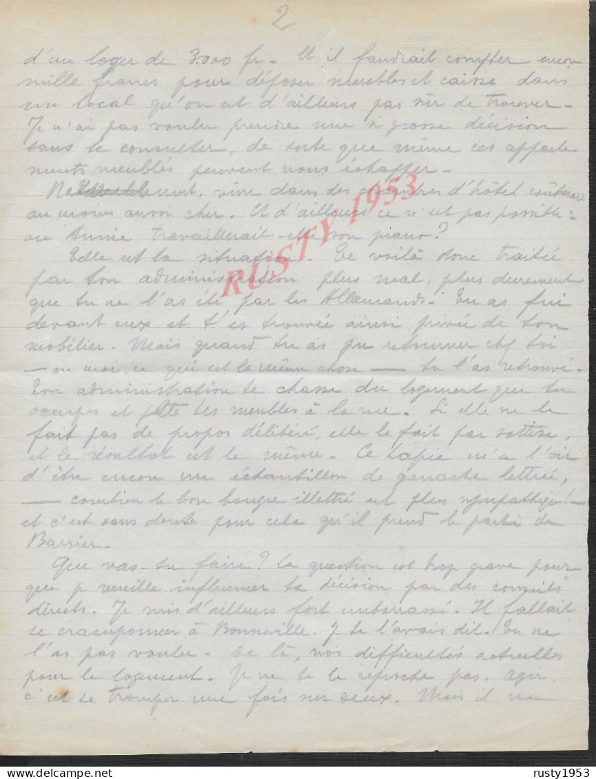 LETTRE DE 5 PAGES DE L ACADÉMIE DE CHAMBÉRY ECOLE PRIMAIRE ECRITE DE ALBY SUR CHÉRAN 1915 : - Diploma's En Schoolrapporten