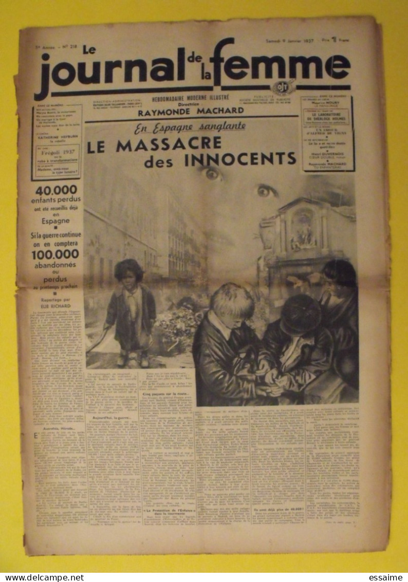 6 N° De Le Journal De La Femme De 1937. Revue Féminine Raymonde Machard Van Der Meersch Vote Des Femmes - 1900 - 1949