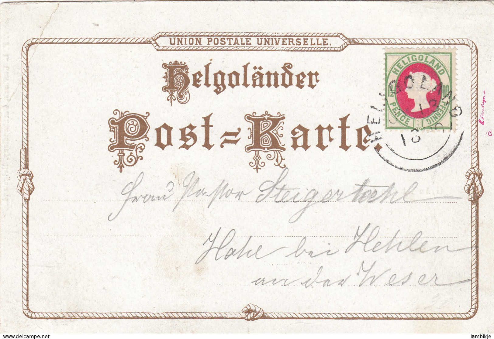 AD Heligoland Postkarte 1889 - Héligoland