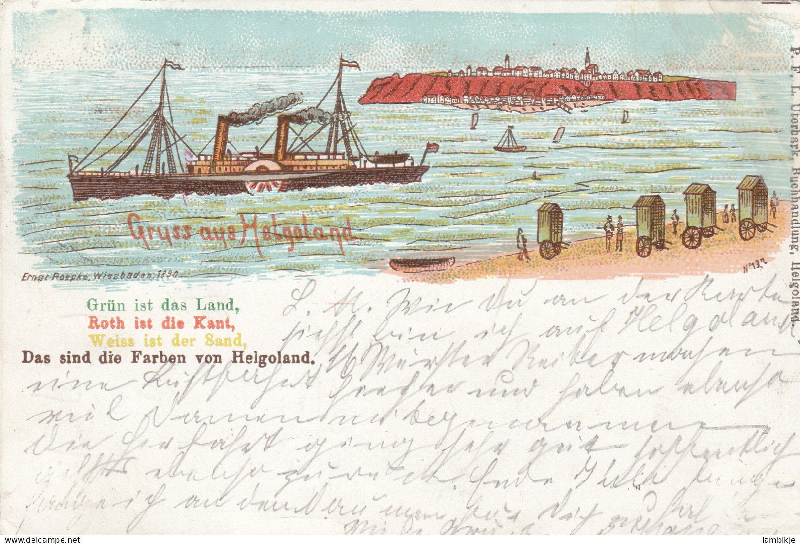 AD Heligoland Postkarte 1889 - Heligoland