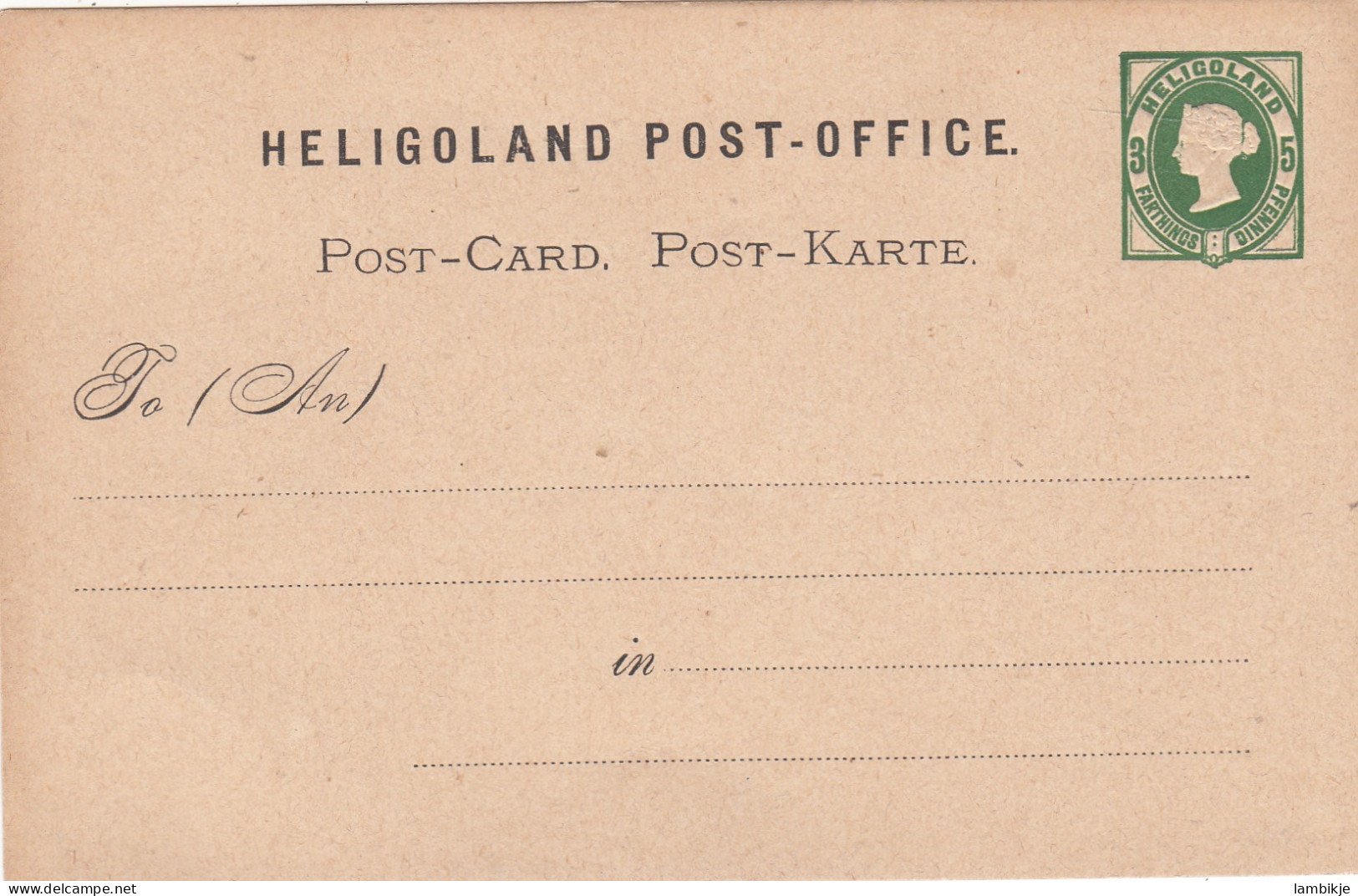 AD Heligoland Postkarte P1 1876 - Héligoland