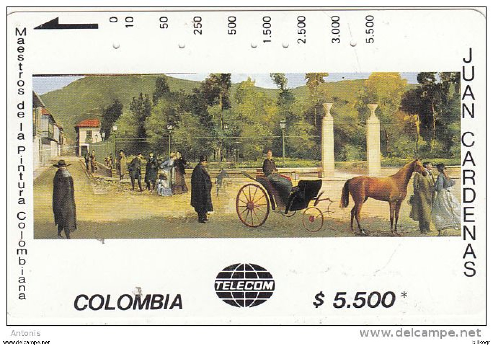 COLOMBIA(Tamura) - Parque Santander, Painting/Juan Cardenas, Tirage 20000, Used - Colombia