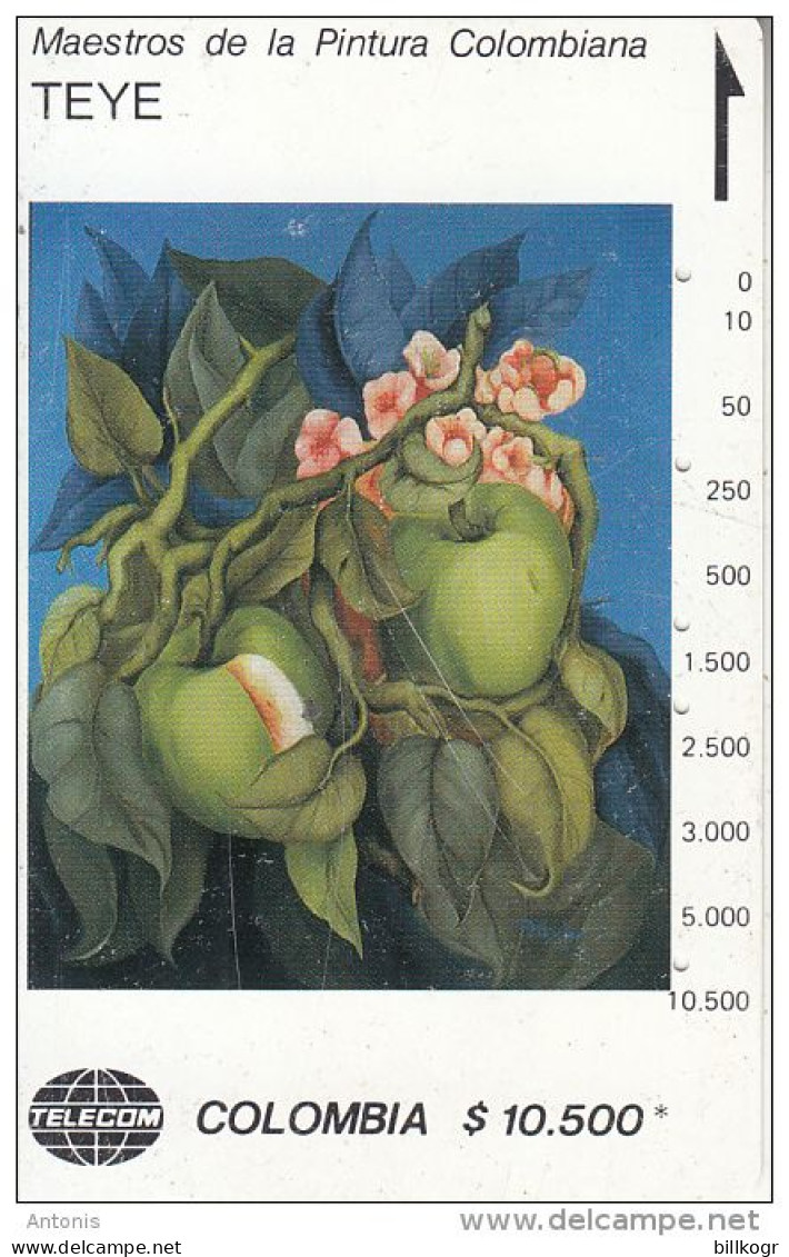 COLOMBIA(Tamura) - Manzanas Y Azules, Painting/Teye, Tirage 10000, Used - Kolumbien