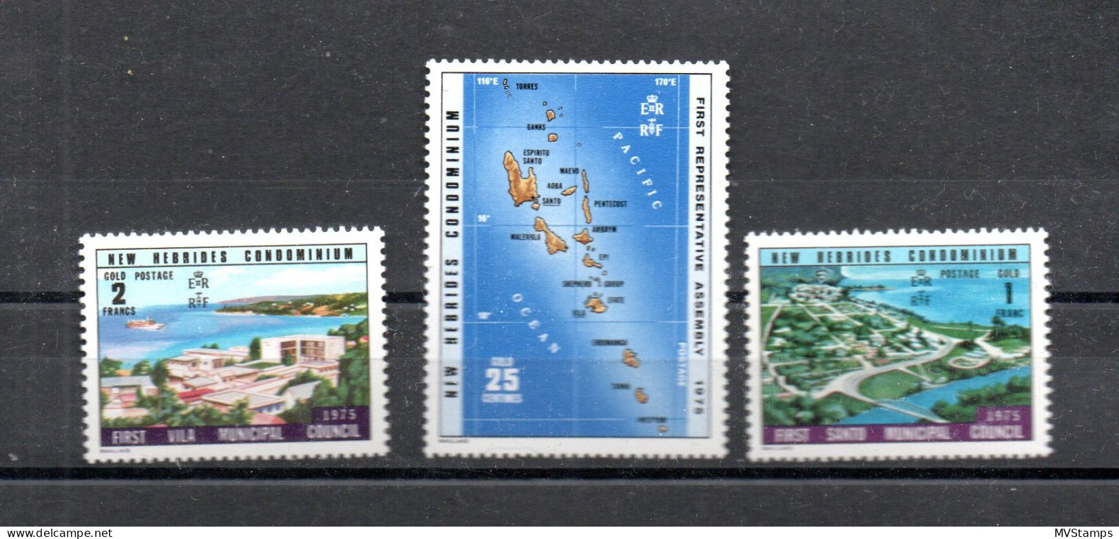 Neu Hebrides 1976 Satz 429/31 Karten/Hafen/Maps Schon Postfrisch/MNH - Nuovi