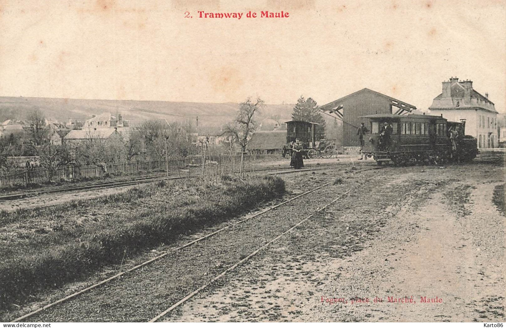 Maule * Le Tramway De Maule * Train Tram Locomotive Machine * Ligne Chemin De Fer Yvelines * Gare Station - Maule