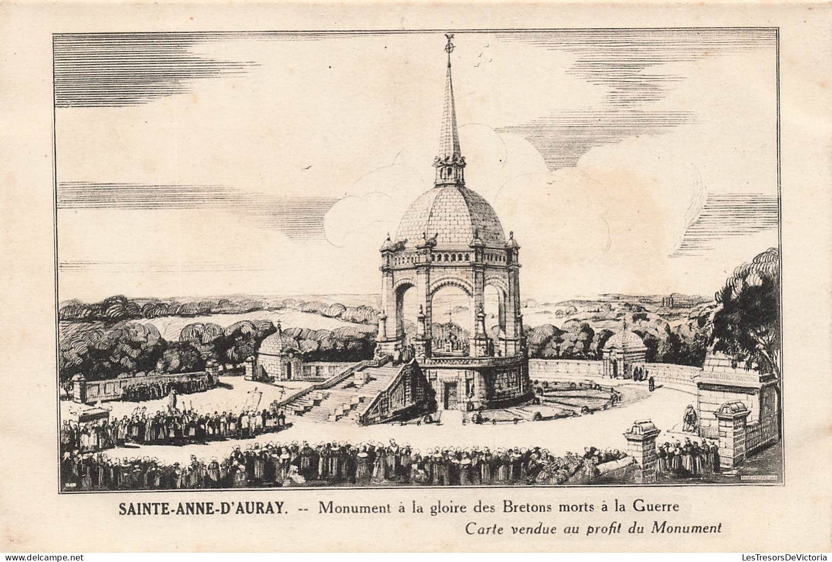 FRANCE - Sainte Anne D'Auray - Monument à La Gloire Des Bretons Morts à La Guerre - Dessin - Carte Postale Ancienne - Sainte Anne D'Auray