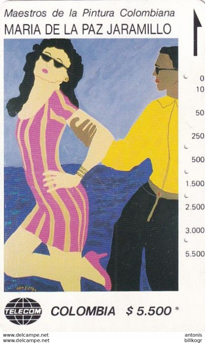 COLOMBIA(Tamura) - Pareja Caribe, Painting/Maria De La Paz Jaramillo, Tirage 20000, Used - Colombie