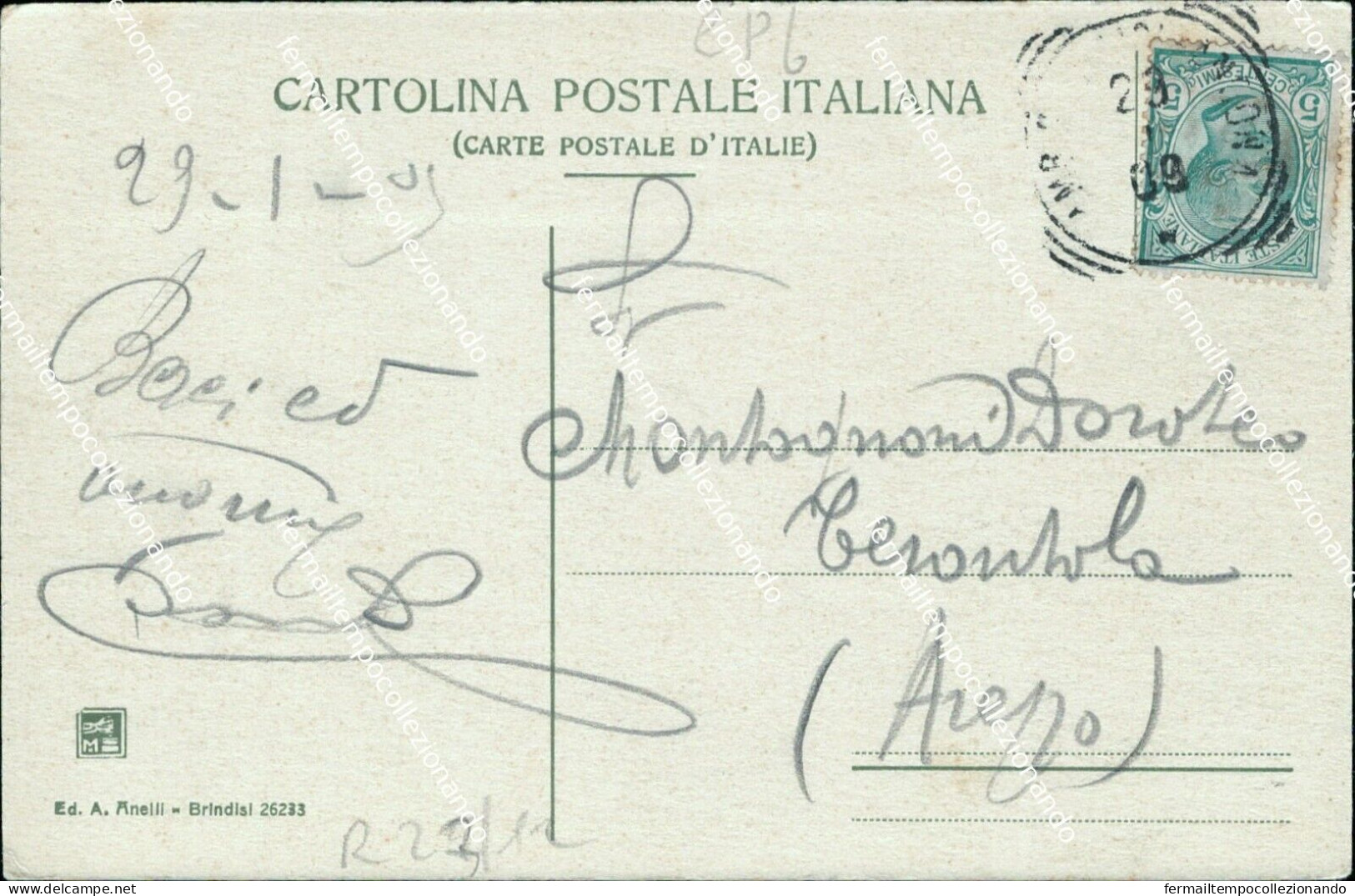 Cp6 Cartolina Brindisi Citta' Villa Cocoto' Puglia 1909 - Brindisi