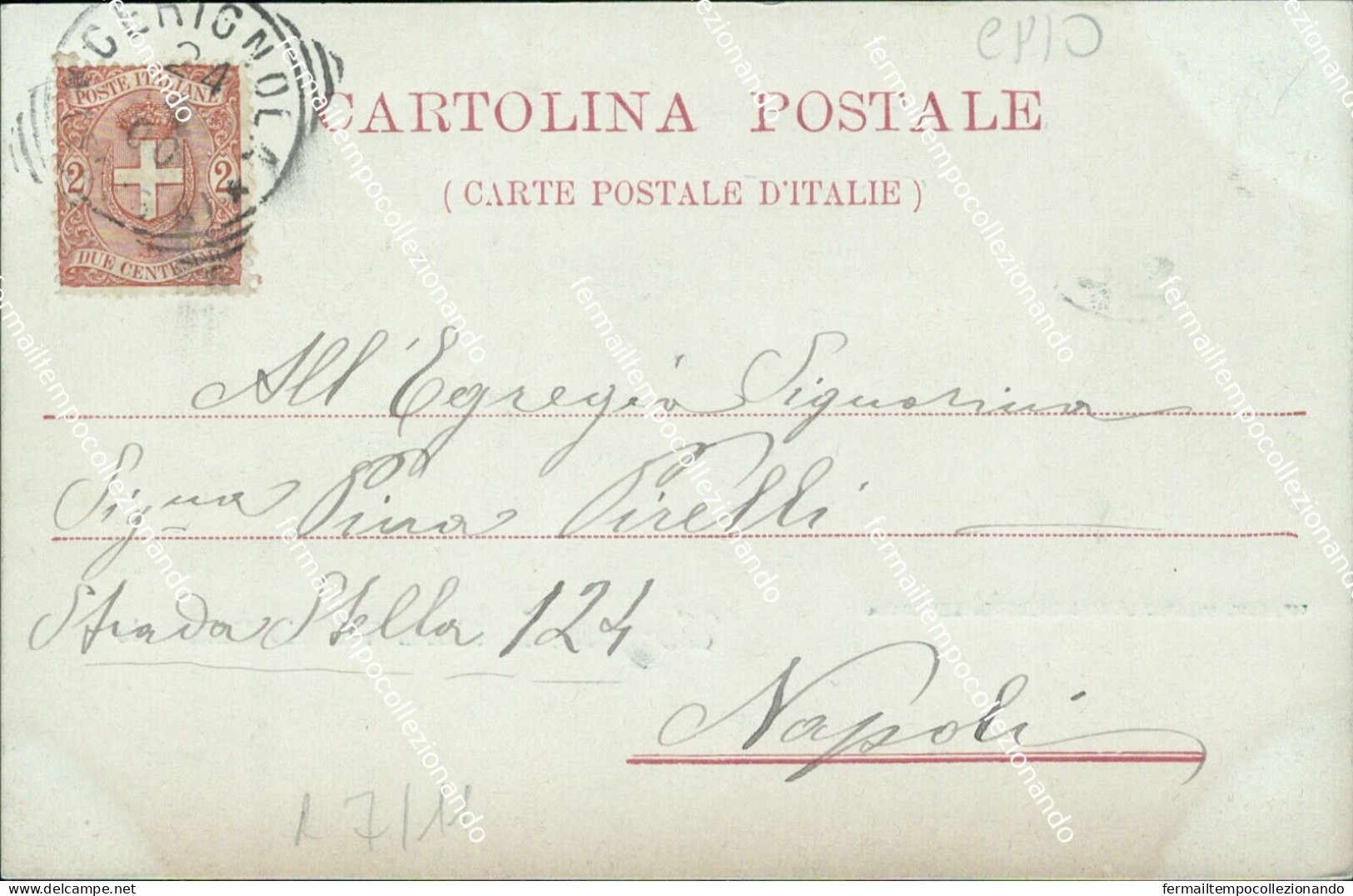 Cp10 Cartolina Cerignola Piazza Vittorio Emanuele Provincia Di Foggia 1900 - Foggia