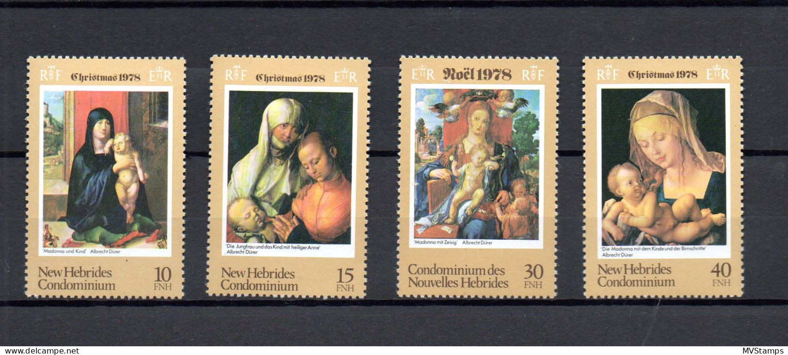 New Hebrides 1978 Set Art//christmas/Durer Stamps (Michel 519/22) MNH - Nuevos