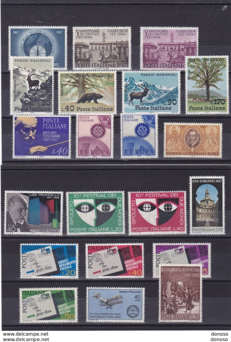 ITALIE 1967 Année Complète Yvert 960-992 NEUF** MNH Cote : 12,80 Euros - 1961-70: Neufs