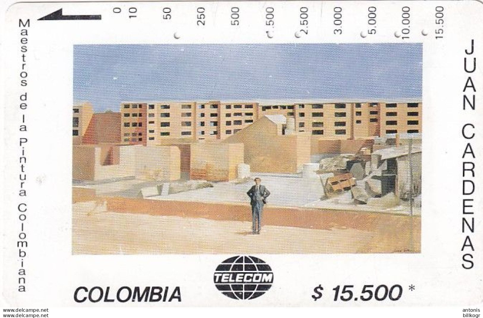 COLOMBIA(Tamura) - Edificios Nen Construccion, Painting/Juan Cardenas, Tirage 10000, Used - Colombia